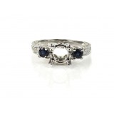 1.29 Ct Beautiful Sapphire Diamond Engagement Ring Setting